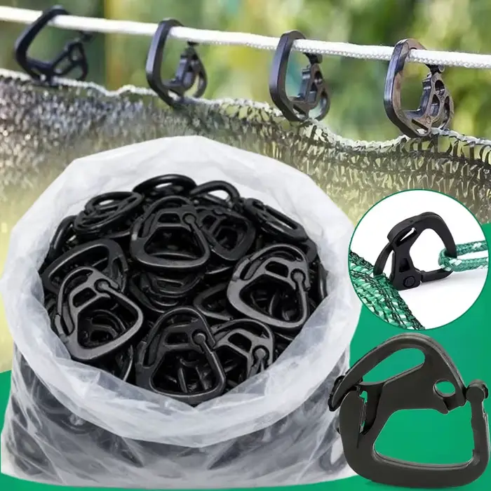 Clips de fixation en plastique pour toile d'ombrage, crochets de suspension, pinces à boucle pour fi