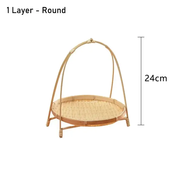Panier tissé en bambou Durable, panier de stockage de fruits, aliments et légumes, plateau debout mu