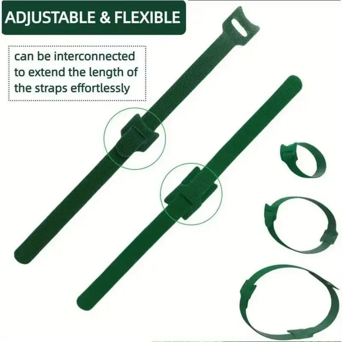 Attaches pour plantes en nylon antidérapantes réutilisables, avec attaches auto-agrippantes, réglabl