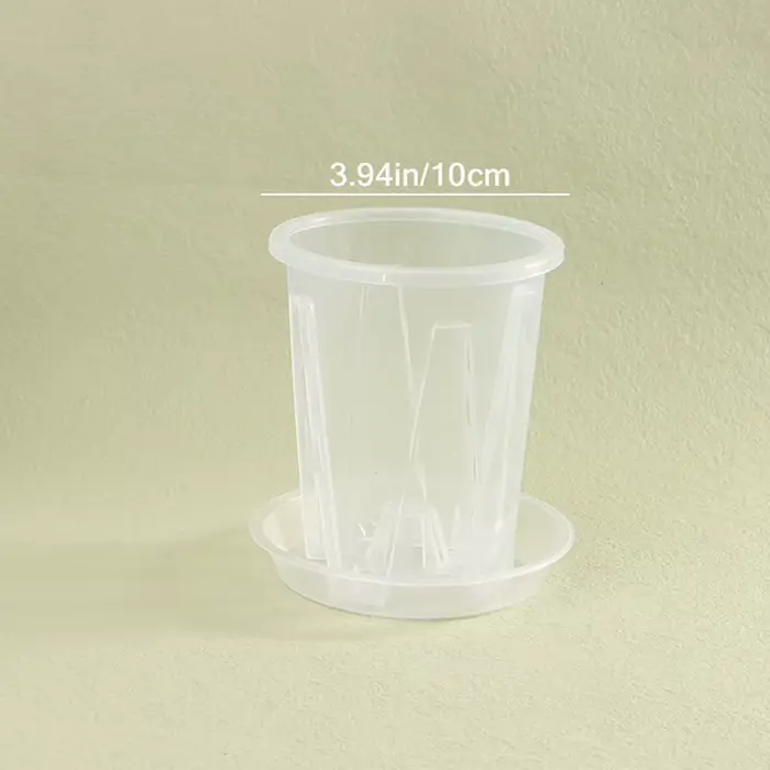 Pot de fleur Transparent avec contrôle des racines, bonsaï avec plateau pour plantation d'orchidées 