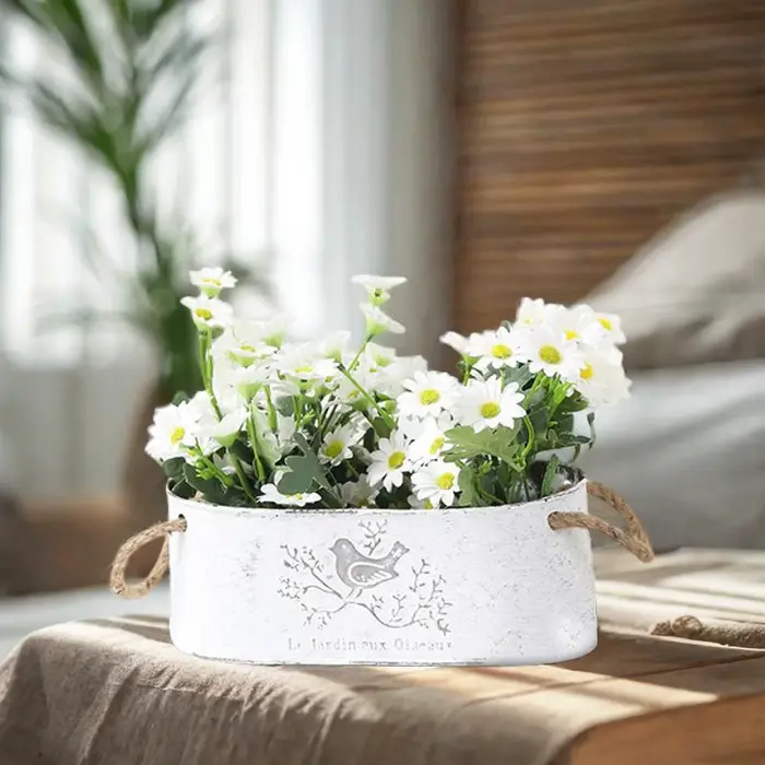 Plantes en fer seau à fleurs