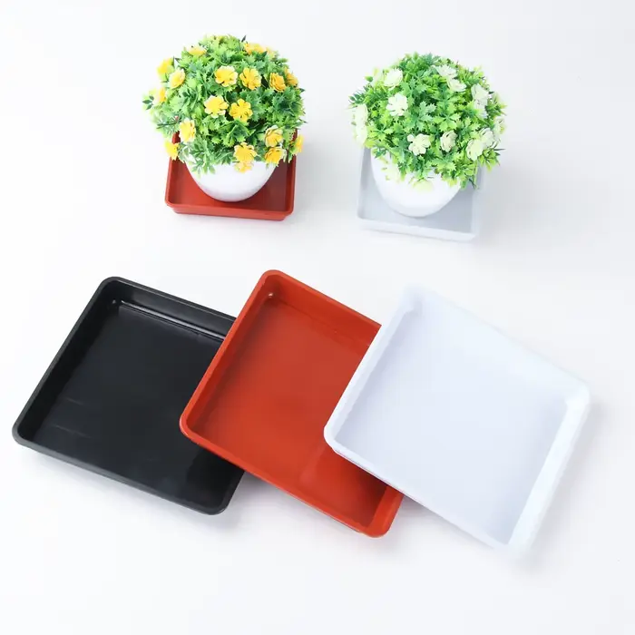 Plateaux d'égouttement en plastique rapide, plantes carrées durables, pot de fleur de base, fournitu