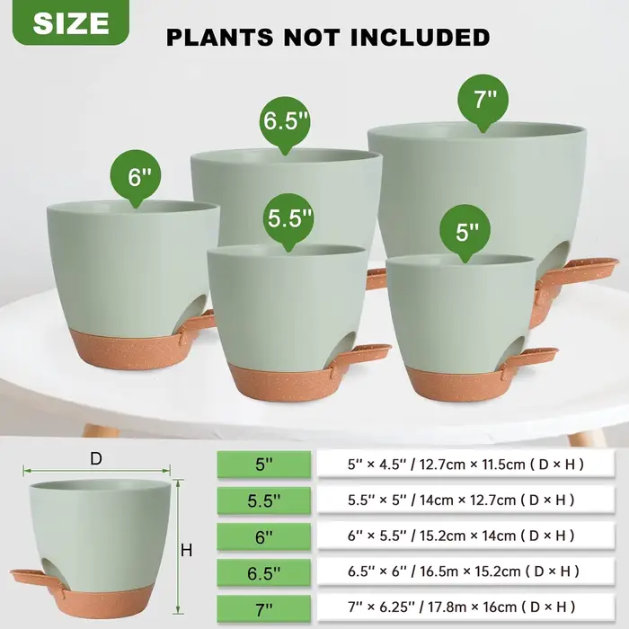 Pots de plantes d'intérieur à arrosage automatique, jardinières avec trou de proximité, pot de plant