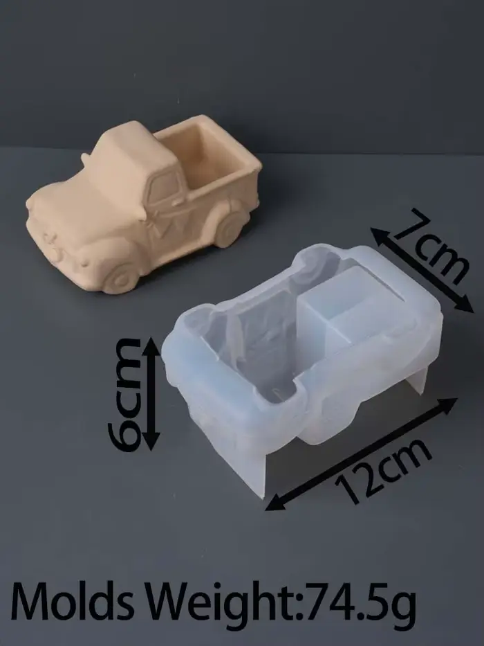 Pot de fleurs de plante de voiture 3D, moule en Silicone, bricolage, pot de bougie de voiture de des