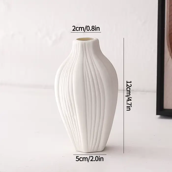 Vases en céramique blanche, style minimaliste moderne, ornements de table, décorations de maison, po