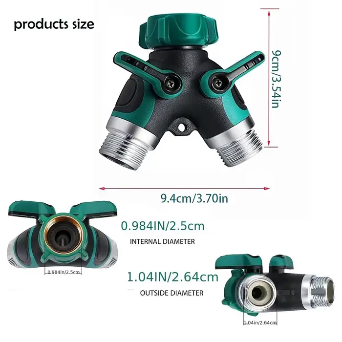 Séparateur de tuyau en alliage de Zinc de Type Y, Joint à Double voie, inverseur à deux robinets div