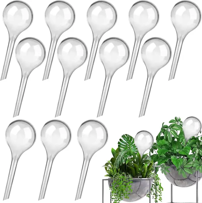 Lot de 12 boules d'arrosage pour plantes d'intérieur 13x5cm Système d'arrosage automatique transpare
