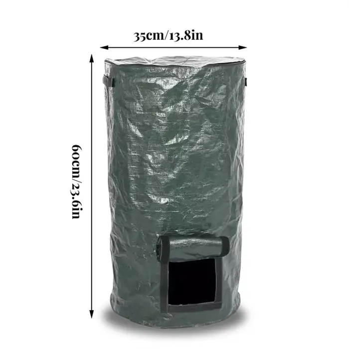 Sac de bio-fermentation écologique pour composteur de jardin, avec fermeture éclair et doubles poign