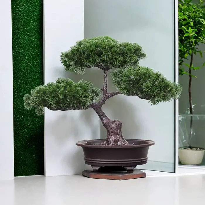 Bonsaï Artificiel en Pot pour Décoration, Plante Robuste, Affichage de Bureau Polyvalent, pour Terra