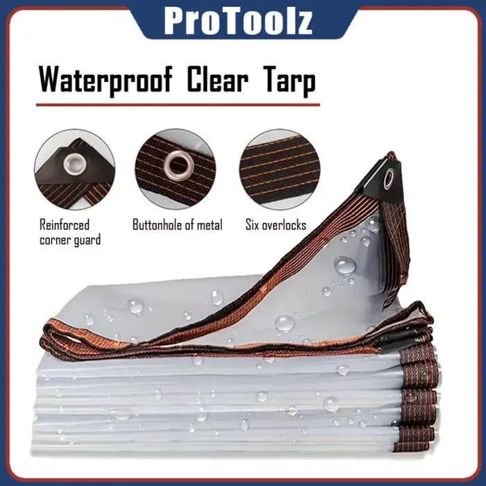 Film d'abri en plastique Transparent pour jardinage, bâche imperméable d'extérieur, tissu de terrass