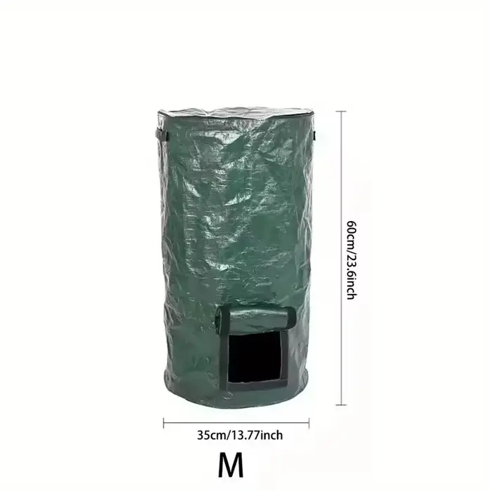 Sac de compostage de 34 gallons, avec couvercle zippé et poignée, sac à déchets de jardin réutilisab