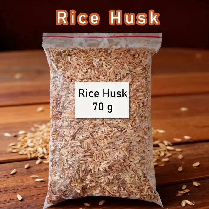 70g de coques de riz séchées, matériau naturel pour la culture des plantes, terreau aéré et respiran