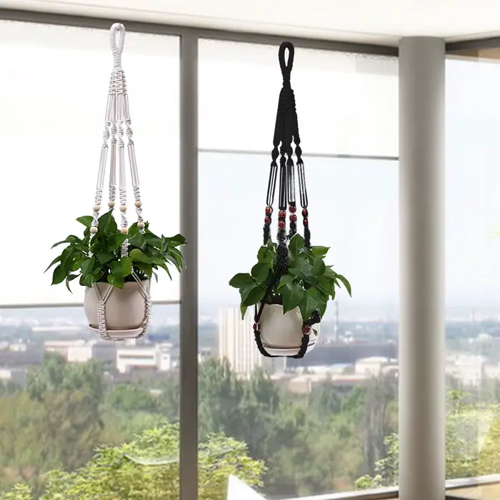 Filet de suspension pour plantes en macramé, supports de pots de fleurs suspendus, panier de jardinière suspendu fait à la main pour intérieur et extérieur, décoration Boho