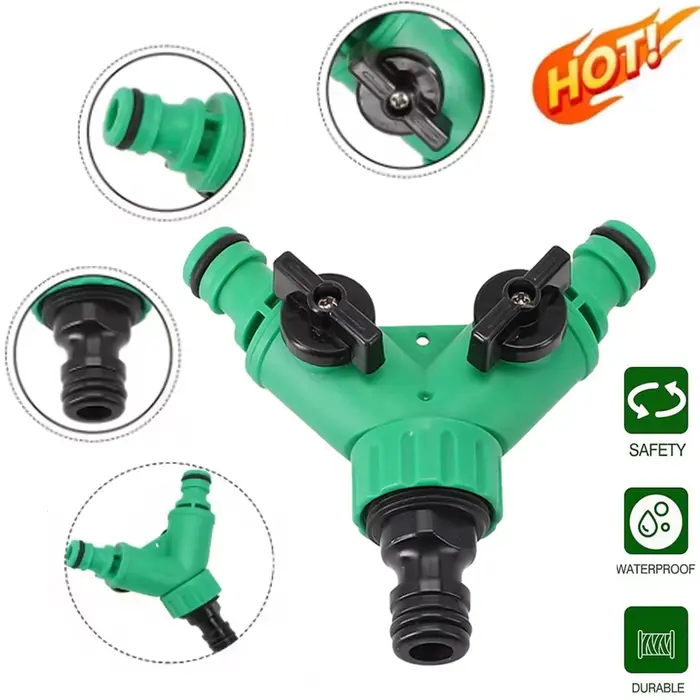 Connecteurs de tuyaux d'eau de jardin, adaptateur de tuyau, Valve de séparation de tuyau en forme de