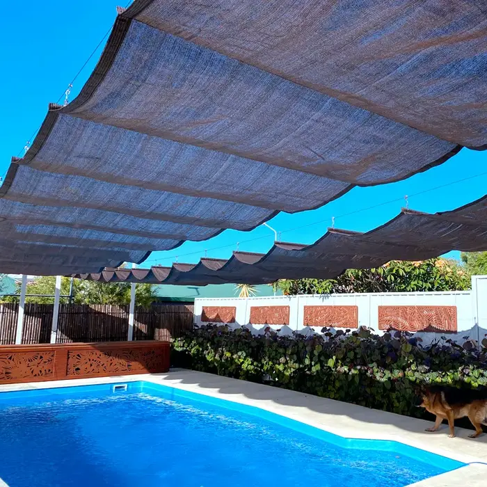 Pergola en tissu HDPE épais Anti-UV, pare-soleil ondulé rétractable, filet de terrasse, balcon, auve