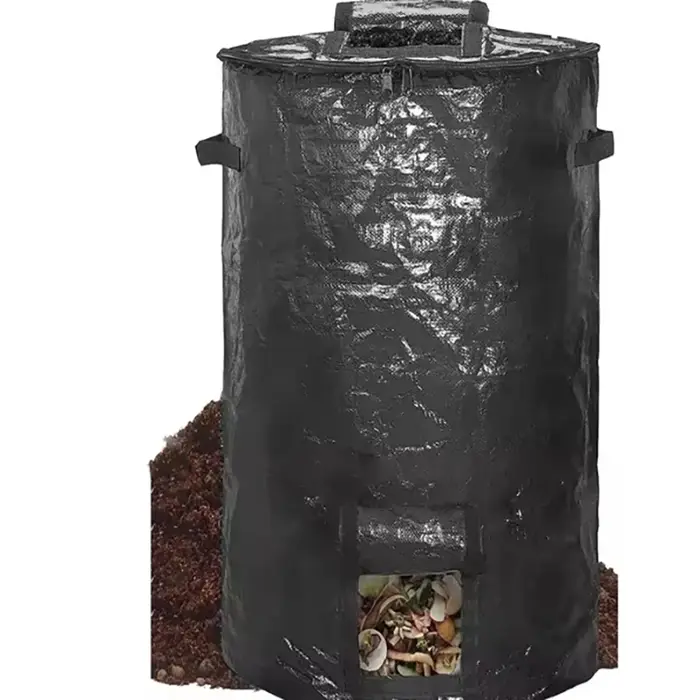 Le sac de compost peut être scellé, sac d'engrais organique réutilisable, sac de feuilles de jardina