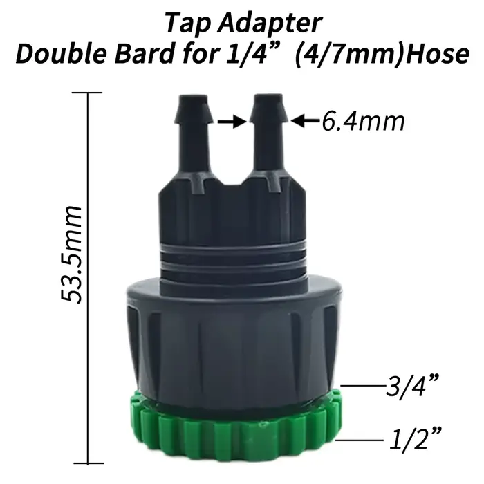 Oasis 3X adaptateur de robinet de jardin connecteurs de tuyau séparateur femelle 1/2 "3/4" à 4/7mm 8