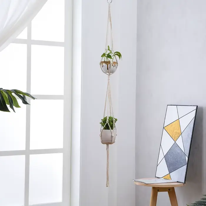 Paniers de suspension pour plantes en macramé, support pour Pots de fleurs, balcon, décoration mural