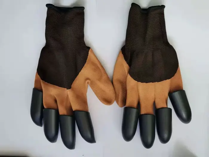 Gants de jardin marron avec griffes, pour travaux de jardinage, plantation et creusement faciles, pr