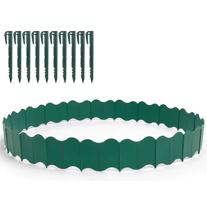Clôture de jardin de 3m, pour pelouse extérieure, bordure de sol, bordure décorative, piquet de Supp