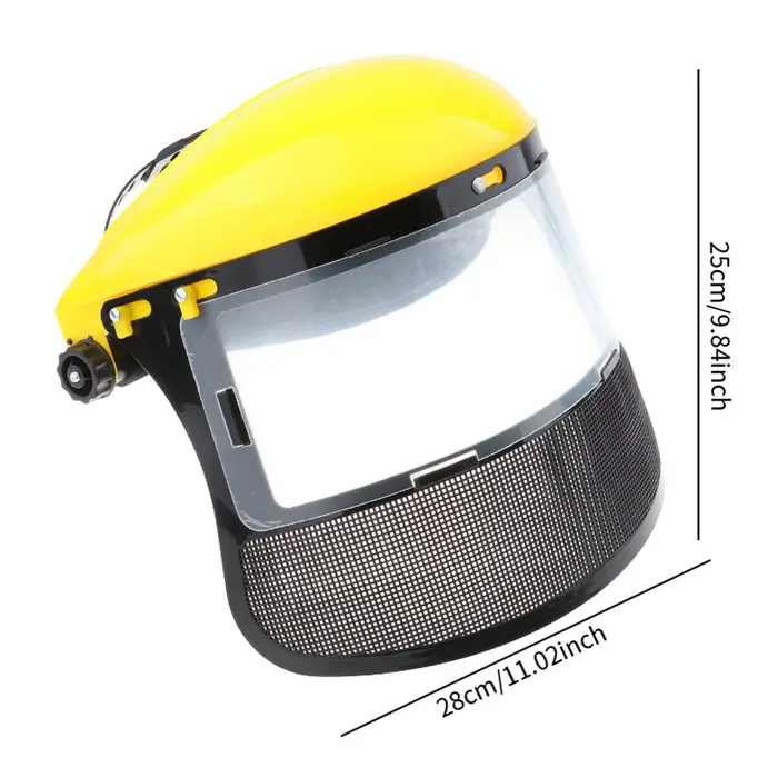 Casque de sécurité pour coupe gazon de jardin, chapeau avec masque de Protection complet en maille p