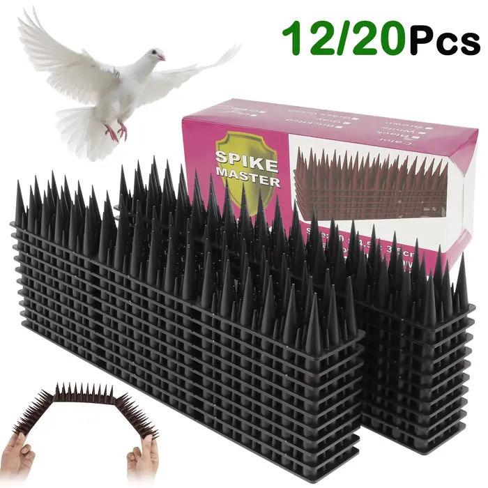12/20 pièces pointes d'oiseaux en plastique détachables dissuasion Anti-cambriolage Pigeons pointes 