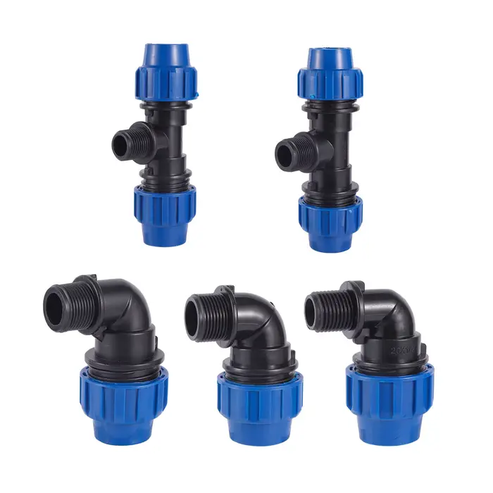 Raccords de tuyaux connecteur PE 20MM 25MM 32MM, Tube d'eau direct 1/2 "3/4" 1 ", filetage mâle, rac