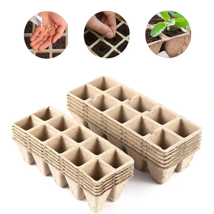 Plateaux de semis bionickel ables pour plantes d'intérieur et d'extérieur, pots de tourbe de démarra