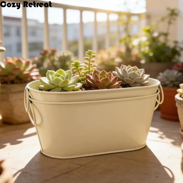 Pot de fleurs rustique multifonctionnel en fer