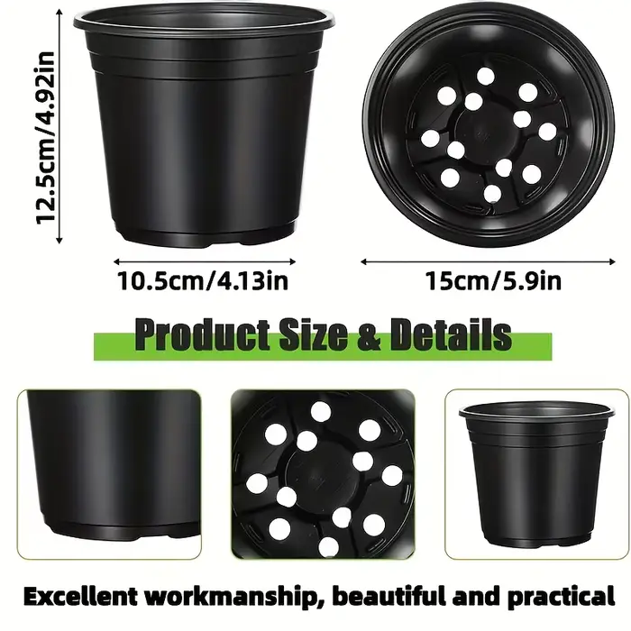50/100 pots à semis noirs, élégants et pratiques, adaptés à la culture de diverses plantes, vendus p