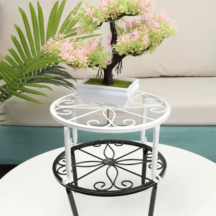 Supports de plantes en Pot en métal avec soucoupe