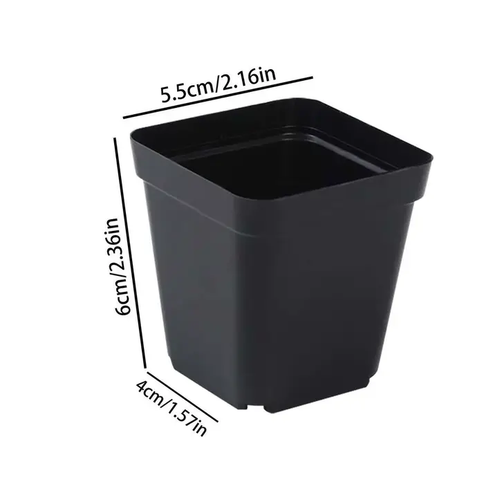 Pots de démarrage carrés noirs pour semis, 50 pièces, pots de pépinière, kit de jardinage pour semis