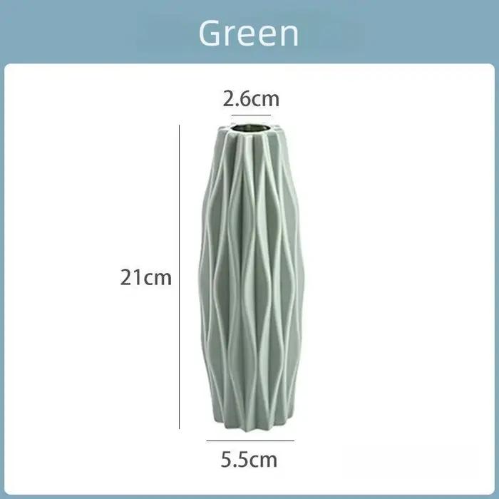 Vase en plastique découpé au diamant – Pot en céramique imitation incassable pour la décoration de la maison
