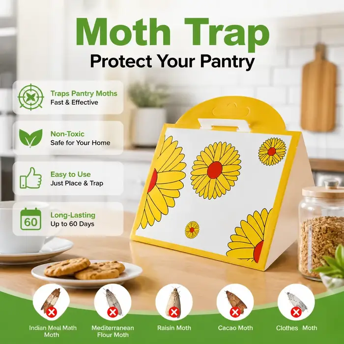 8 pièges à phéromones pour mites et insectes, autocollants attrape-mites, pièges à insectes pour jar