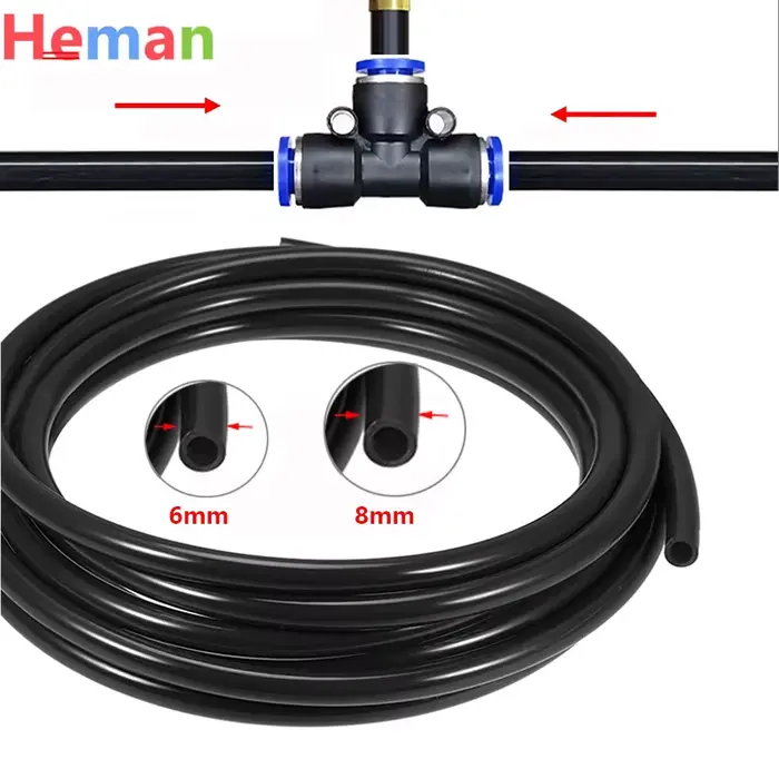 Tuyau PE 5M/10M/20M, 6mm 8mm, pour système de refroidissement par brumisation, pour l'extérieur, l'a