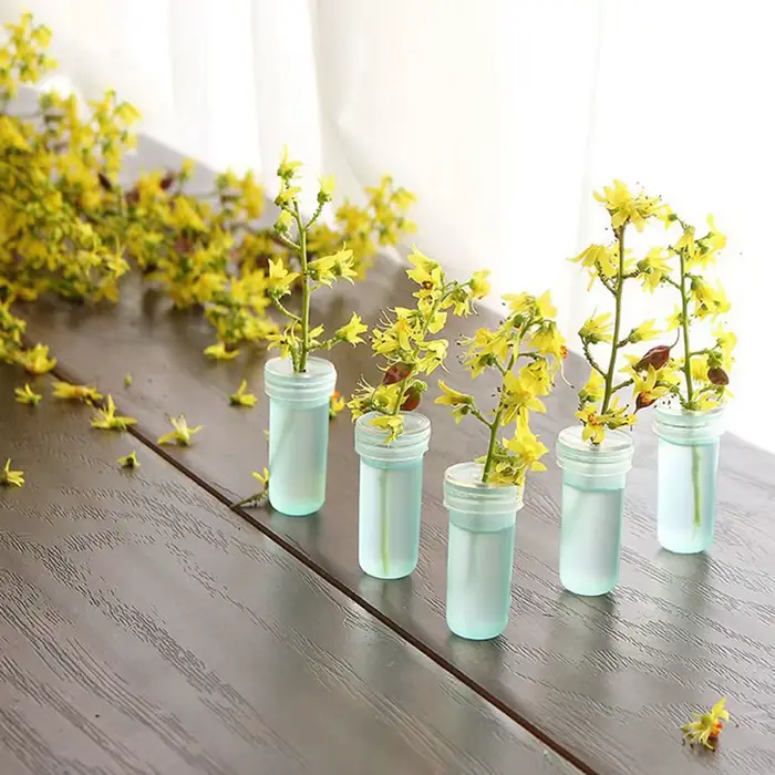 Tube de nutrition de fleurs fraîches en plastique avec bouchon, tube de stockage d'eau, récipient hy