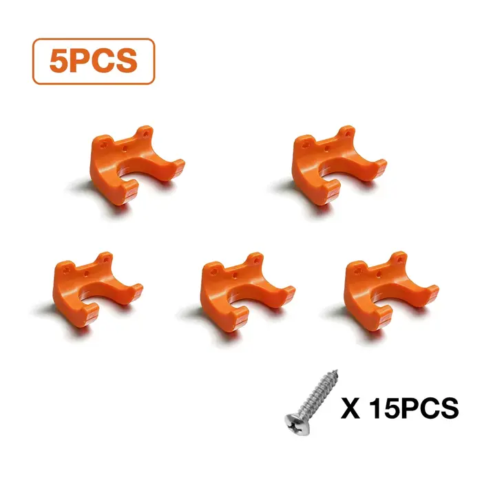 Support mural pour outils de jardin (lot de 5 ou 10), fixation par vis, en ABS, compact et pratique,