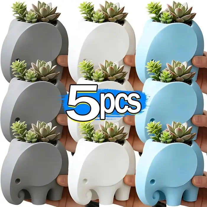 Pot de fleurs en céramique en forme d'éléphant, minimaliste, pratique, mignon, fait à la main, pour plantes succulentes, cadeaux, fournitures de jardinage