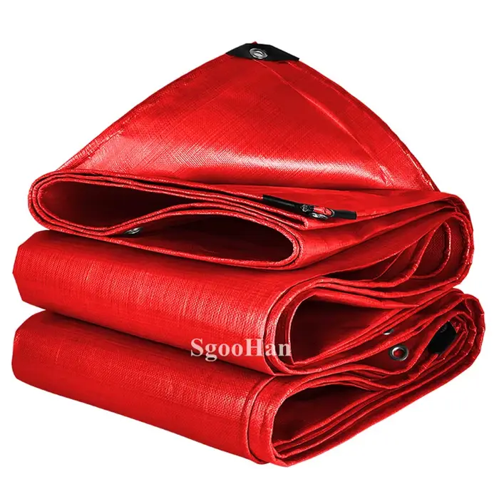 Bâche en PE rouge imperméable, auvent extérieur, voile d'ombrage, bâche de camping, bâche de bateau,