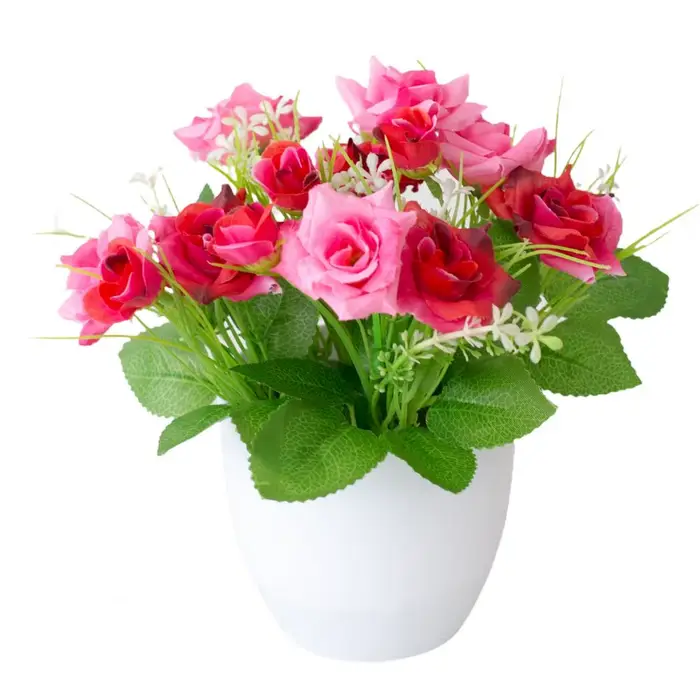 Pot de fleurs artificielles, Imitation de Rose en Pot, décoration d'hôtel, étagère en plastique, Tab