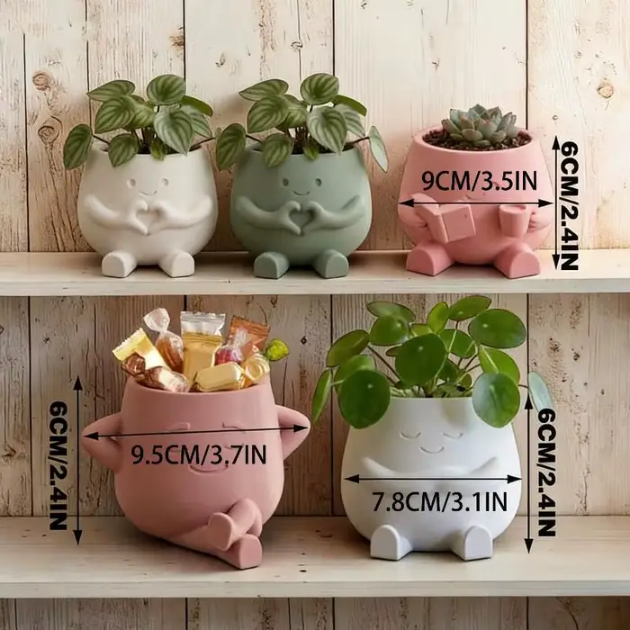 Pot de fleurs en résine en forme de tête de fleur mignon, pour intérieur et extérieur, design unique, pot de jardin en forme de chaise, décoration maison et jardin