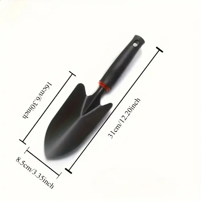 XMSJ Pelle de jardinage en métal durable avec poignée noire ergonomique et accents orange – Parfaite