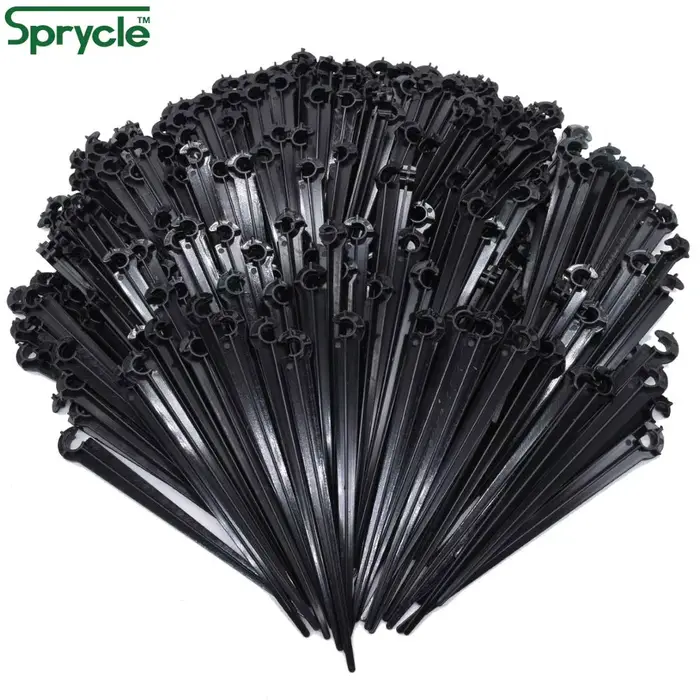 SPRYCLE 50-200X jardin 1/4 pouces crochet de type C Support fixe piquets tige ajustement 4/7mm tuyau