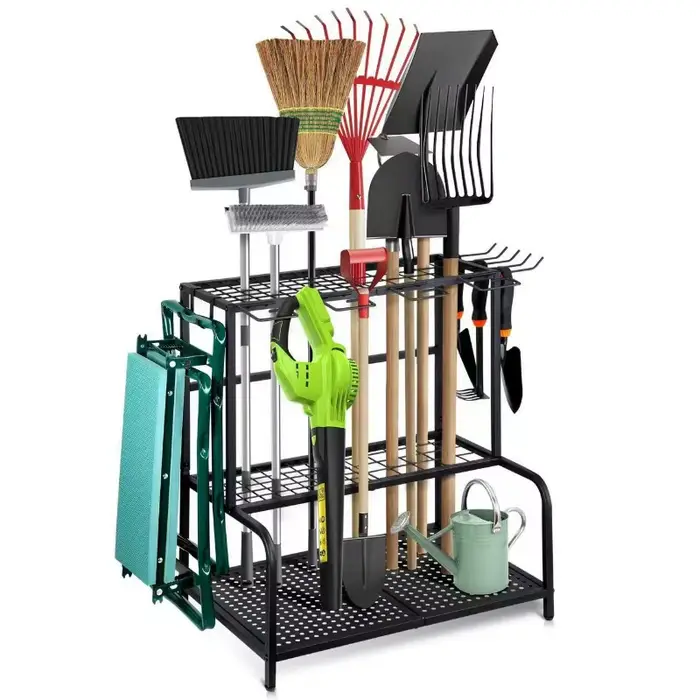 Étagère de rangement pour outils de jardin