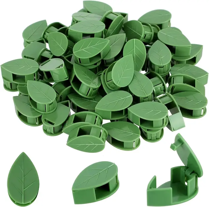 Clips de fixation murale pour plantes grimpantes, autocollant acrylique, simulation de feuille verte
