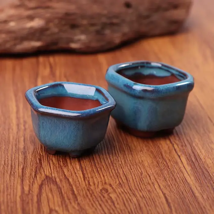 Mini Pots de plantes Pot de fleur avec trous jardin Style chinois bonsaï Pot de fleurs violet sable artisanat plante Pot planteur décoration de la maison