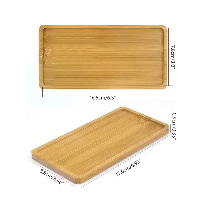 Soucoupes rectangulaires pour plantes en bambou, Pot de fleur succulente, plateau en bois, Pots de p