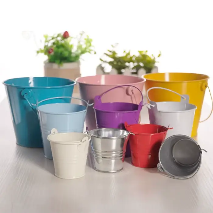 Pot de fleur en fer blanc