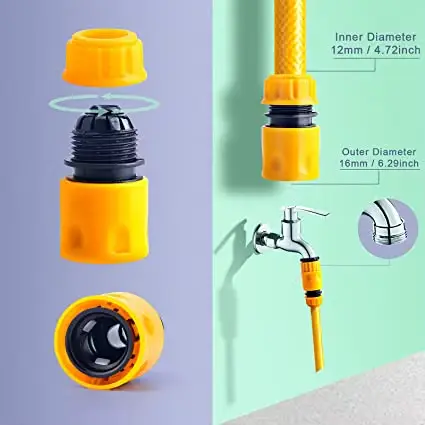 Kit de connecteur de tuyau d'arrosage, diamètre intérieur 12mm, 16mm, 25mm, tuyau d'eau, connecteur 