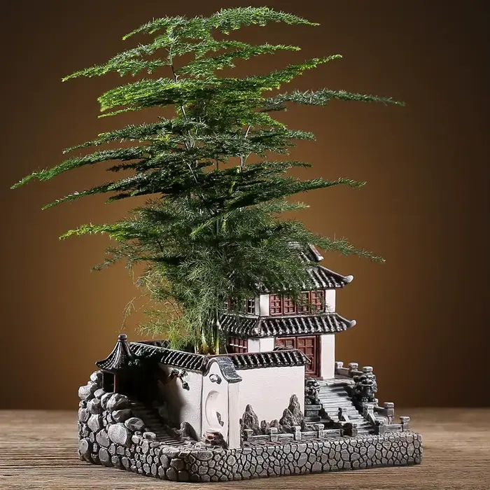 Rétro Pastoral Micro-Paysage Bonsaï Pot, Creative Intérieur Personnalité Décoration, Maison Chinoise